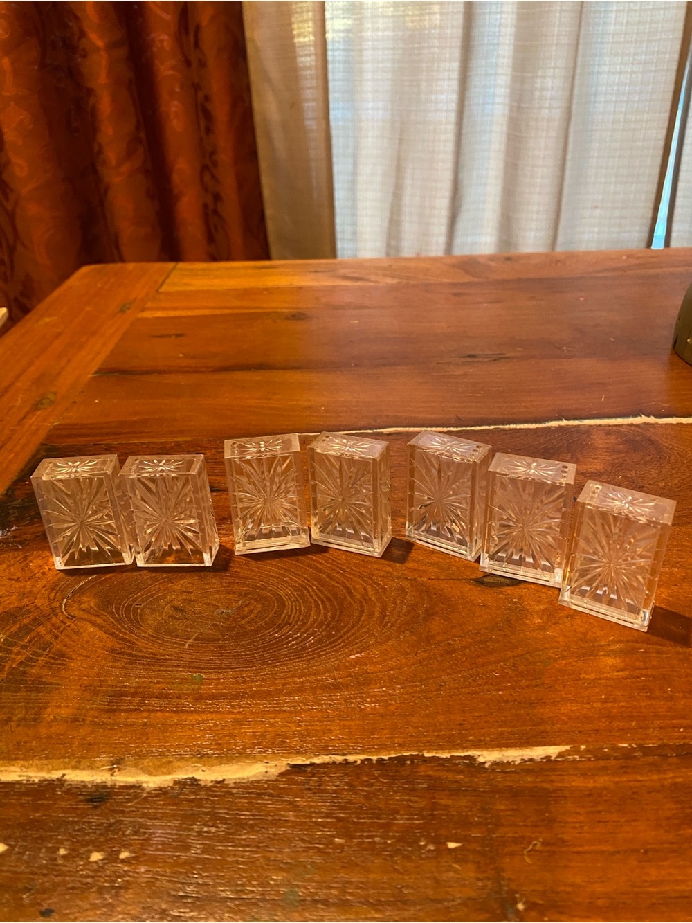 Set of 7 Clear Acryllic Mini Salt and Pepper Shakers